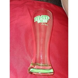 Green M&M's World Las Vegas Glass Beer Pilsner Collectible M M Candy